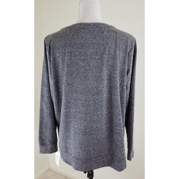 Style & Co.Woman~Plus Sz 0X~Med Gray Graphic- Print Glitte Snowfall Top NWT$56.5 - Picture 3 of 8